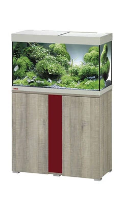 EHEIM Vivaline LED 126 L Ensemble Aquarium 80 Cm Avec Meuble Chêne Gris, éclairage LEDs, Chauffage Et Filtre Interne BioPower 160 -AquaVie Promos Magasin 160919100910