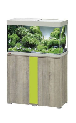 EHEIM Vivaline LED 126 L Ensemble Aquarium 80 Cm Avec Meuble Chêne Gris, éclairage LEDs, Chauffage Et Filtre Interne BioPower 160 -AquaVie Promos Magasin 160919100928