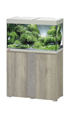EHEIM Vivaline LED 126 L Ensemble Aquarium 80 Cm Avec Meuble Chêne Gris, éclairage LEDs, Chauffage Et Filtre Interne BioPower 160 -AquaVie Promos Magasin 160919100945