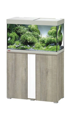 EHEIM Vivaline LED 126 L Ensemble Aquarium 80 Cm Avec Meuble Chêne Gris, éclairage LEDs, Chauffage Et Filtre Interne BioPower 160 -AquaVie Promos Magasin 160919100952