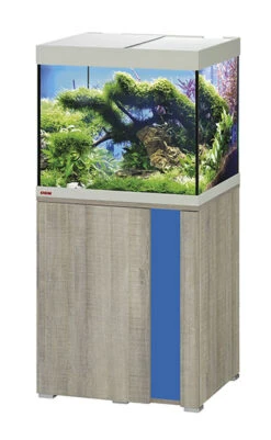 EHEIM Vivaline LED 150 L Ensemble Aquarium 60 Cm Avec Meuble Chêne Gris, éclairage LEDs, Chauffage Et Filtre Interne BioPower 200 -AquaVie Promos Magasin 160920010908