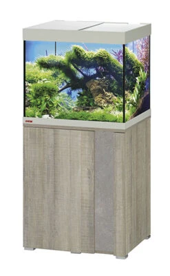EHEIM Vivaline LED 150 L Ensemble Aquarium 60 Cm Avec Meuble Chêne Gris, éclairage LEDs, Chauffage Et Filtre Interne BioPower 200 -AquaVie Promos Magasin 160920010916