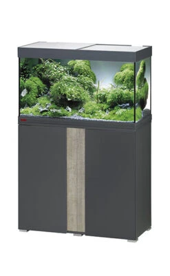 EHEIM Vivaline LED 126 L Ensemble Aquarium 80 Cm Avec Meuble Anthracite, éclairage LEDs, Chauffage Et Filtre Interne BioPower 160 -AquaVie Promos Magasin 160920010917