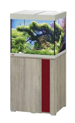 EHEIM Vivaline LED 150 L Ensemble Aquarium 60 Cm Avec Meuble Chêne Gris, éclairage LEDs, Chauffage Et Filtre Interne BioPower 200 -AquaVie Promos Magasin 160920010954