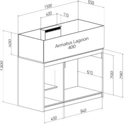 AQUA MEDIC Armatus Lagoon 400 Kit Aquarium Marin 150 Cm 355 L Avec Meuble Et Système à Décantation -AquaVie Promos Magasin aqua medic armatus lagoon 400 kit aquarium marin 150 cm 355 l avec meuble et systeme a decantation 3 min