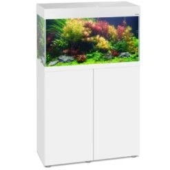 AQUAEL Opti Set 125 Blanc Aquarium 81 Cm Et 125 L De Volume Avec Verre Optique Et éclairage Leds