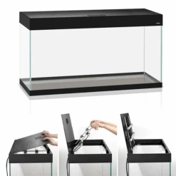 AQUAEL Opti Set 200 Noir Aquarium 101 Cm Et 200 L De Volume Avec Verre Optique Et éclairage Leds -AquaVie Promos Magasin aquael opti set 200 noir aquarium 101 cm et 200 l de volume avec verre optique et eclairage leds 1