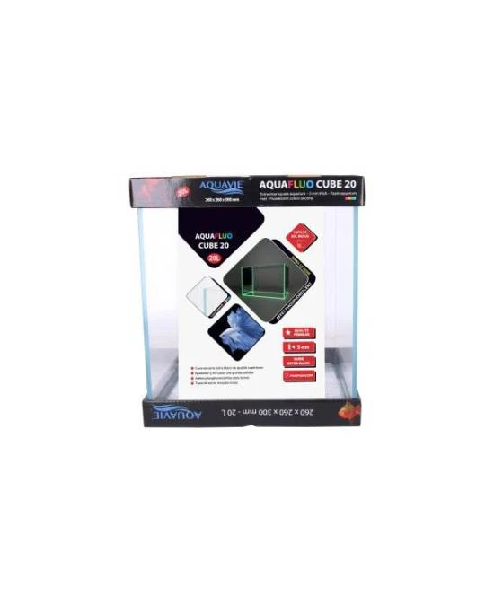 AQUAVIE AquaFluo Cube 20 L Aquarium Nu Dimensions 26 X 26 X 30 Cm Avec Silicone Fluorescent Bleu 1 AQUAVIE AquaFluo Cube 20 L Aquarium Nu Dimensions 26 X 26 X 30 Cm Avec Silicone Fluorescent Bleu