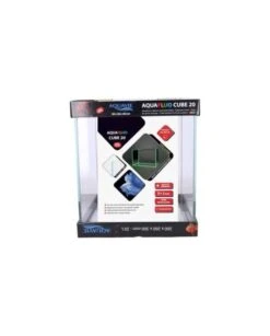 AQUAVIE AquaFluo Cube 20 L Aquarium Nu Dimensions 26 X 26 X 30 Cm Avec Silicone Fluorescent Orange