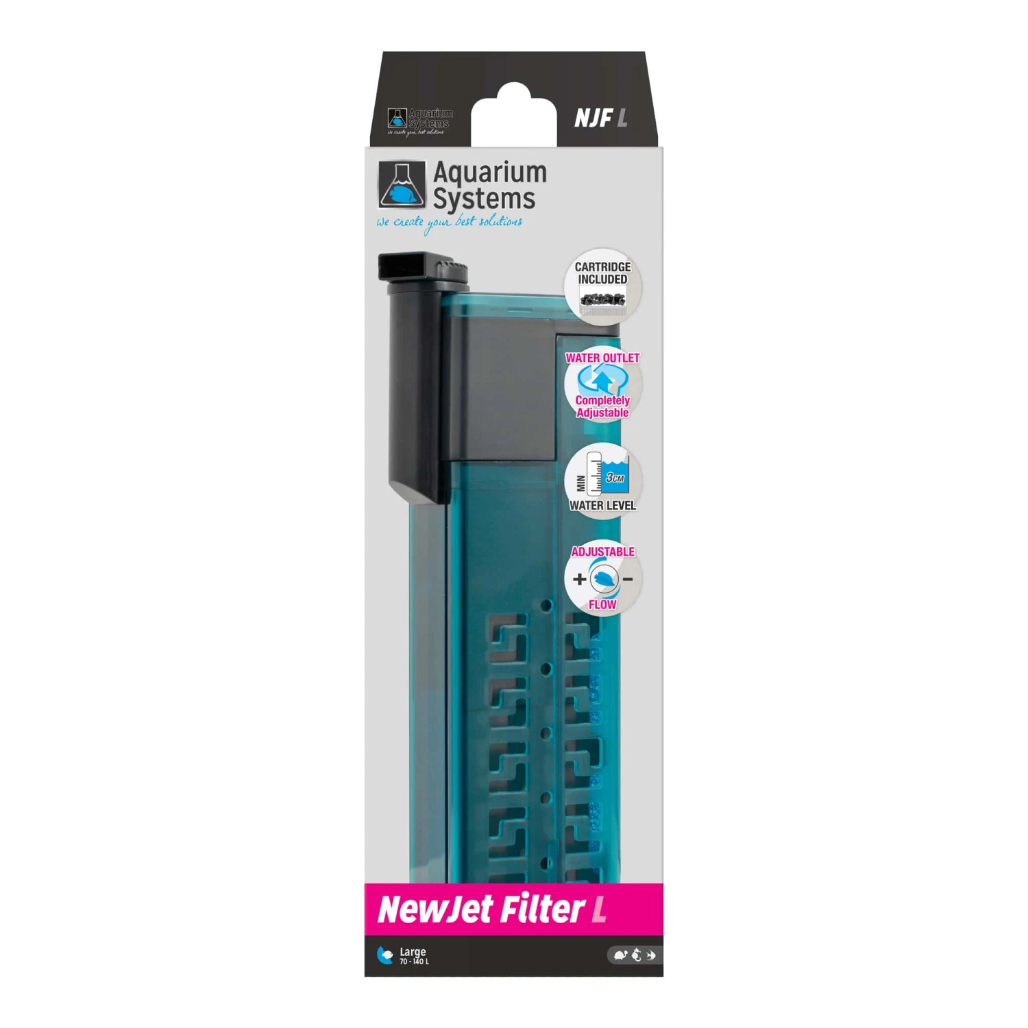 AQUARIUM SYSTEMS NewJet Filter Large Filtre Interne Pour Aquarium De 70 à 140 L 1 AQUARIUM SYSTEMS NewJet Filter Large Filtre Interne Pour Aquarium De 70 à 140 L