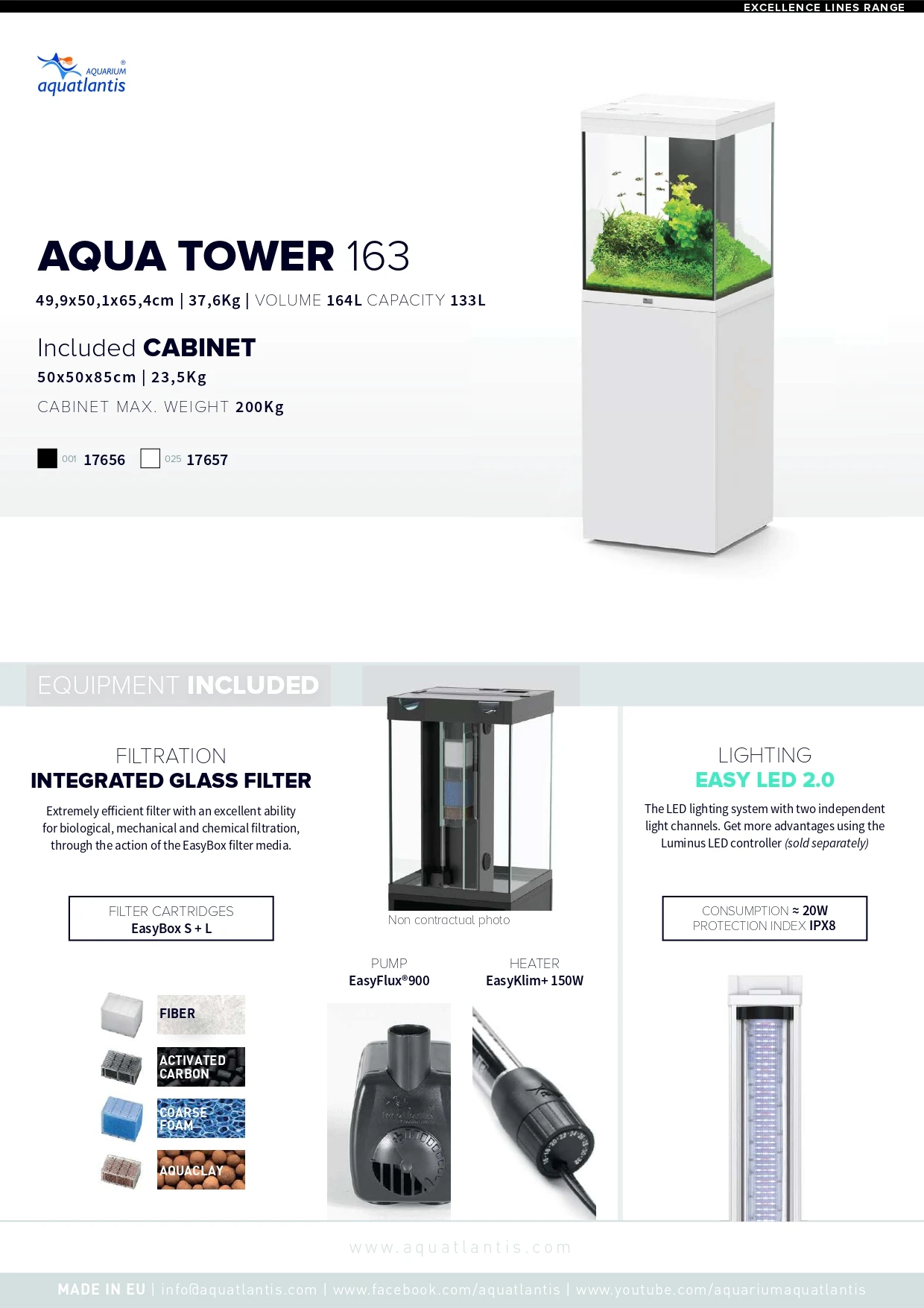 AQUATLANTIS Aqua Tower 163 LED Noir Aquarium équipé 164 L Avec Meuble Une Porte - Dimension : 49,9 X 50,1 X 65,4 Cm 6 AQUATLANTIS Aqua Tower 163 LED Noir Aquarium équipé 164 L Avec Meuble Une Porte - Dimension : 49,9 X 50,1 X 65,4 Cm – Image 6