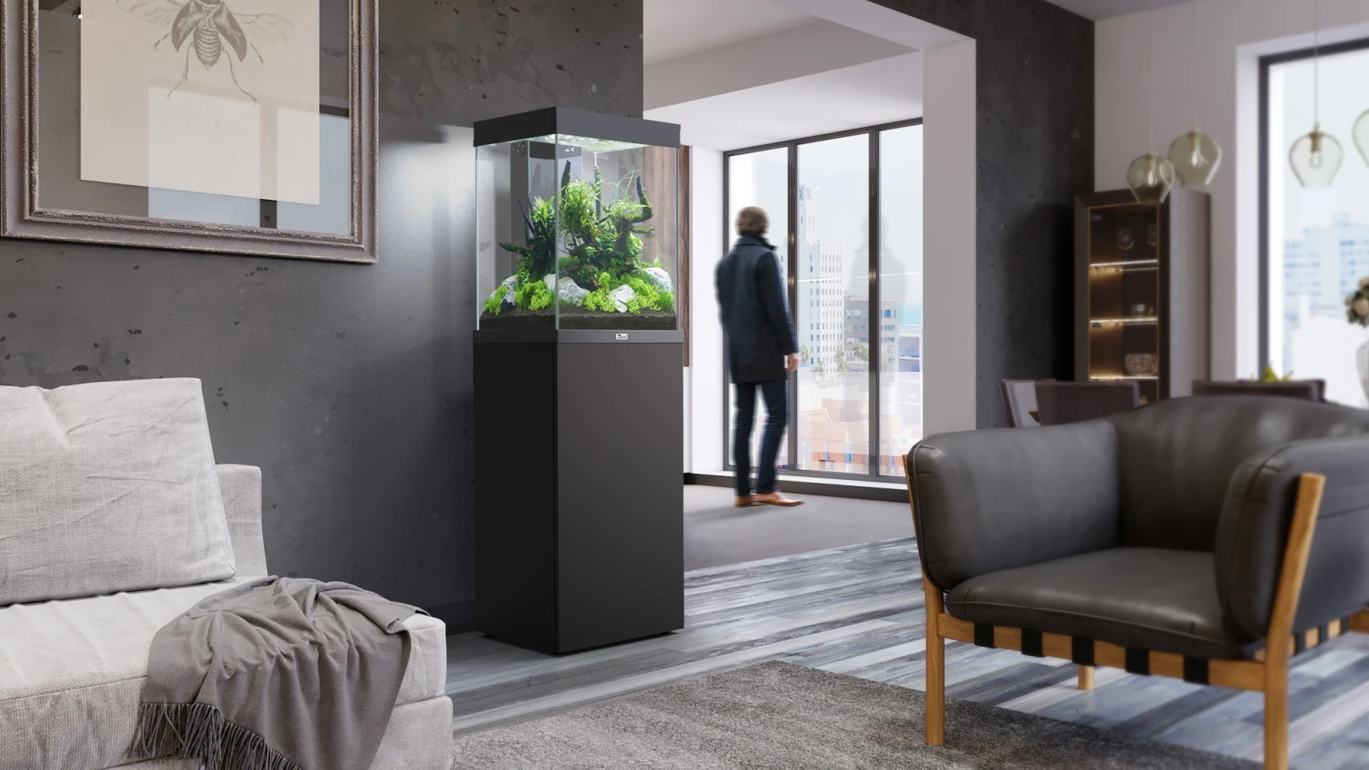 AQUATLANTIS Aqua Tower 163 LED Noir Aquarium équipé 164 L Avec Meuble Une Porte - Dimension : 49,9 X 50,1 X 65,4 Cm 2 AQUATLANTIS Aqua Tower 163 LED Noir Aquarium équipé 164 L Avec Meuble Une Porte - Dimension : 49,9 X 50,1 X 65,4 Cm – Image 2