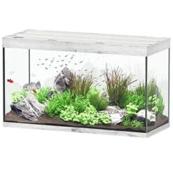 AQUATLANTIS Sublime Pro LED 2.0 120 X 50 X 70 Cm ChĂȘne Blanc Aquarium Ă©quipĂ© 400 L