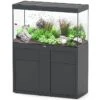 AQUATLANTIS Combinaison Sublime Pro LED 2.0 120 X 50 X 70 Cm Gris Anthracite Brillant Aquarium 400 L Avec Meuble