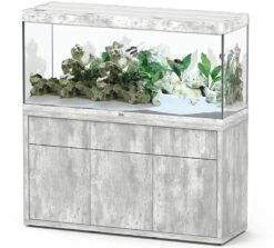 AQUATLANTIS Combinaison Sublime Pro LED 2.0 150 X 50 X 70 Cm Béton Aquarium 501 L Avec Meuble