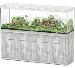 AQUATLANTIS Combinaison Sublime Pro LED 2.0 200 X 60 X 75 Cm Béton Aquarium 816 L Avec Meuble