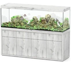 AQUATLANTIS Combinaison Sublime Pro LED 2.0 200 X 60 X 75 Cm Chêne Blanc Aquarium 816 L Avec Meuble