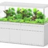 AQUATLANTIS Combinaison Sublime Pro LED 2.0 200 X 70 X 75 Cm Blanc Haute Brillance Aquarium 1016 L Avec Meuble