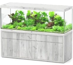 AQUATLANTIS Combinaison Sublime Pro LED 2.0 200 X 70 X 75 Cm Chêne Blanc Aquarium 1016 L Avec Meuble
