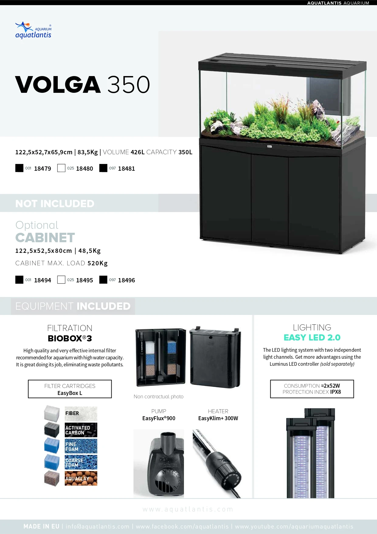 AQUATLANTIS Combinaison Volga 350 Noir Aquarium équipé 427 L Avec Meuble Inclus 2 AQUATLANTIS Combinaison Volga 350 Noir Aquarium équipé 427 L Avec Meuble Inclus – Image 2