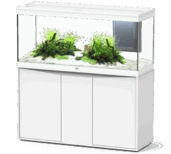 AQUATLANTIS Combinaison Volga 240 Blanc Aquarium équipé 295 L Avec Meuble Inclus
