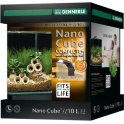 DENNERLE Nano Cube Complete+ 10 L Nano-aquarium 20 X 20 X 25 Cm Avec Substrat, Gravier, Filtration Et éclairage Nano Style LED S
