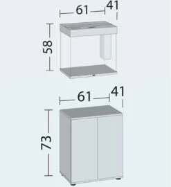 Aquarium JUWEL Lido 120 LED 61 X 41 X 58 Cm 120L - Gris, Blanc, Noir Ou Chêne Clair, Avec Ou Sans Meuble SBX -AquaVie Promos Magasin dimensions meuble juwel lido 120 sbx