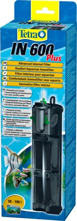 TETRA IN 600 Plus Filtre Interne Mécanique, Biologique Et Chimique Pour Aquarium De 50 à 100L