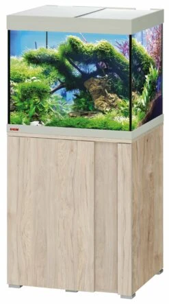 EHEIM Vivaline LED 150 L Ensemble Aquarium 60 Cm Avec Meuble Pin, éclairage LEDs, Chauffage Et Filtre Interne BioPower 200