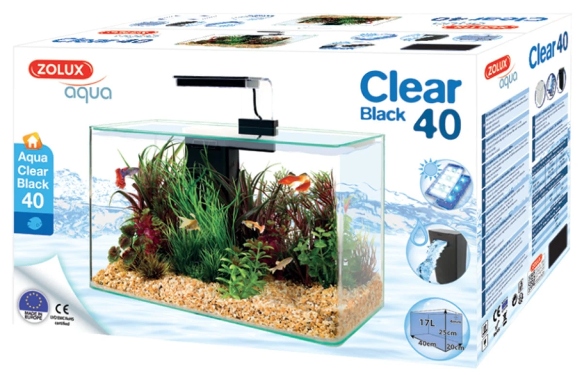ZOLUX Aqua Clear 40 Noir Aquarium 17 L Avec éclairage LEDs Et Filtre Interne 2 ZOLUX Aqua Clear 40 Noir Aquarium 17 L Avec éclairage LEDs Et Filtre Interne – Image 2